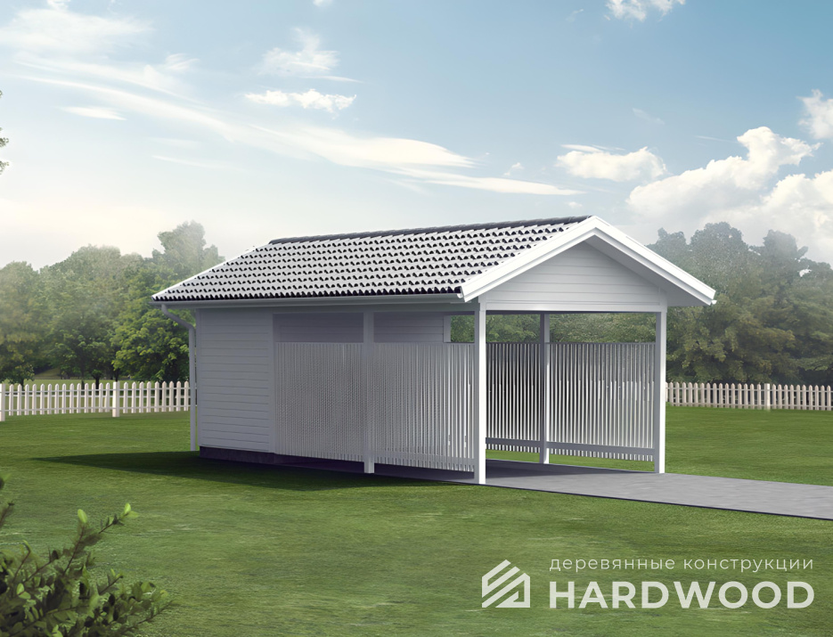 Навес авто деревянный №68 - фото 955