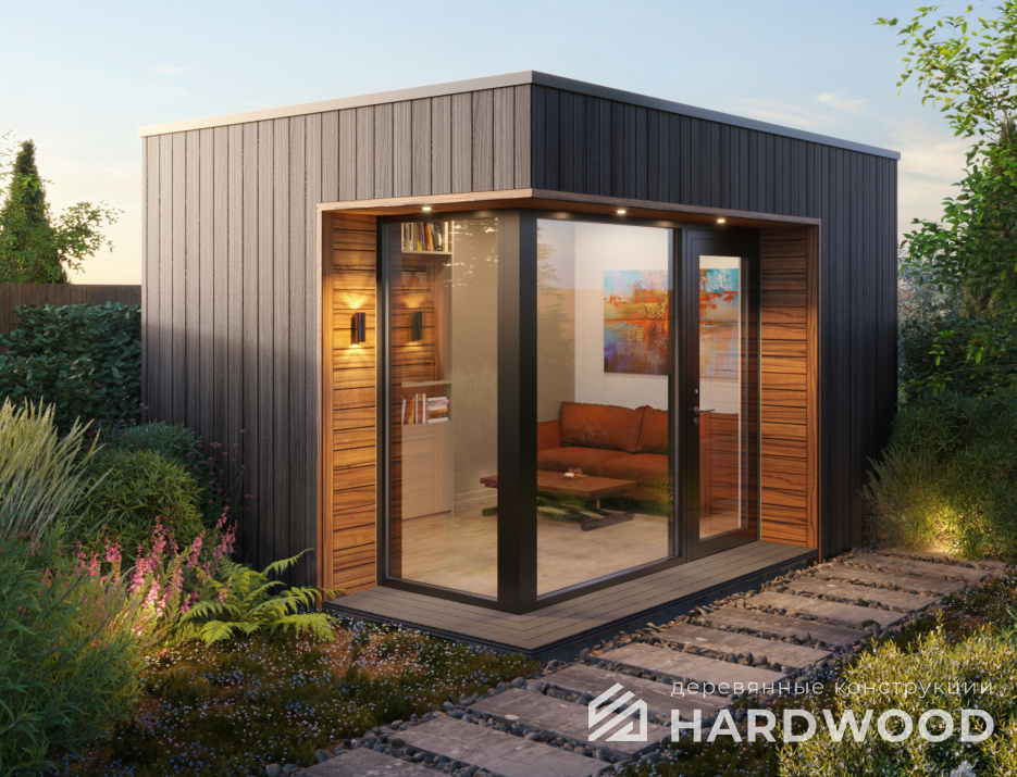 Крытая беседка для дачи деревянная 4х4 №51 - фото 1667