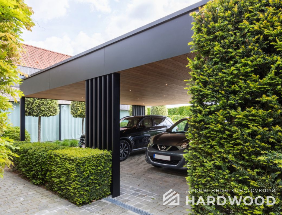 Односкатный навес для двух авто №112 - фото 1289