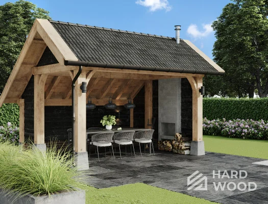 Навес двухскатный для барбекю №111 - фото 2237